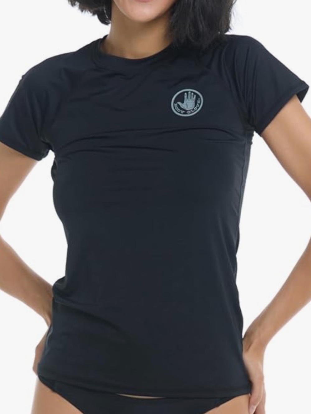 Body Glove Black Short-Sleeve Swim Rashguard Top with Logo & Bikini Top